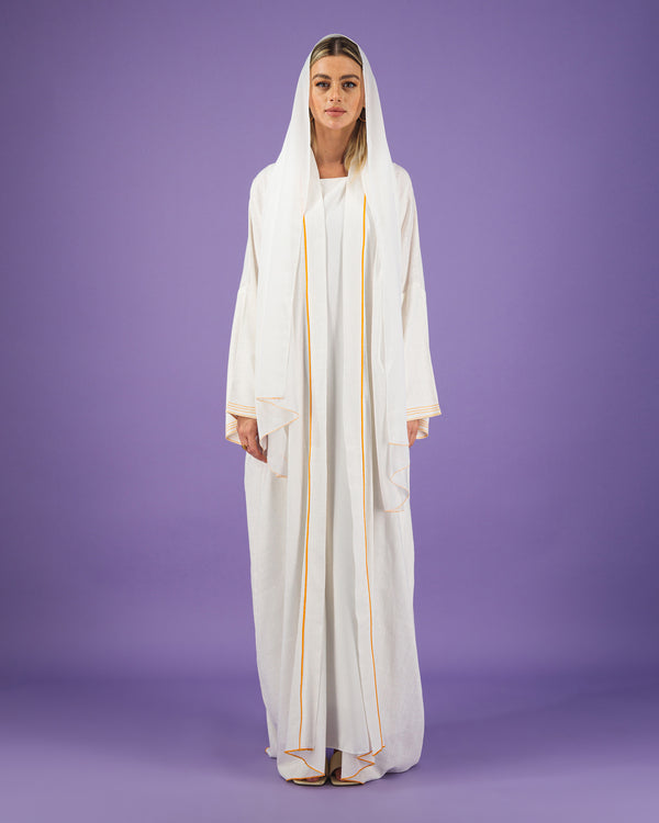 Linen Abaya | White