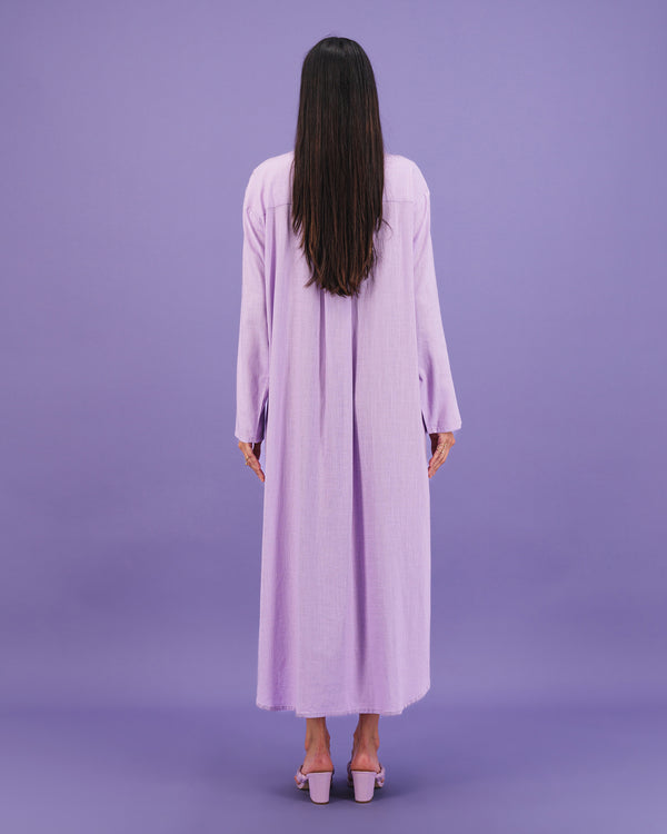 Button down Linen Dress | Lilac