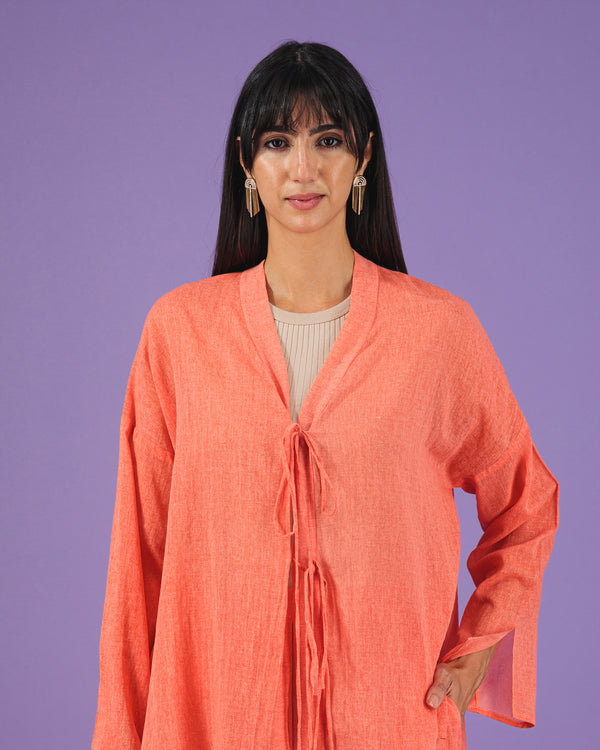 Double Ribbon Top | Coral