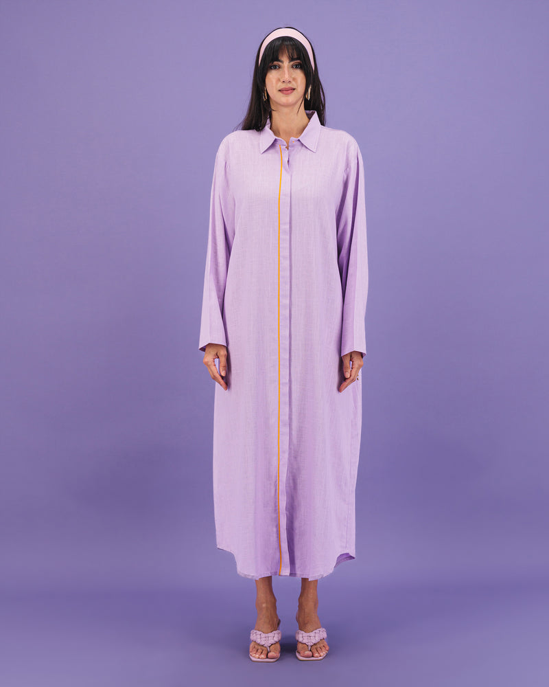 Button down Linen Dress | Lilac