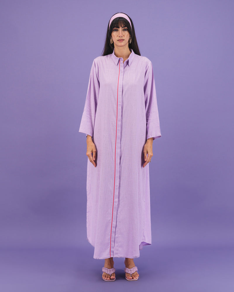 Button down Linen Dress | Lilac