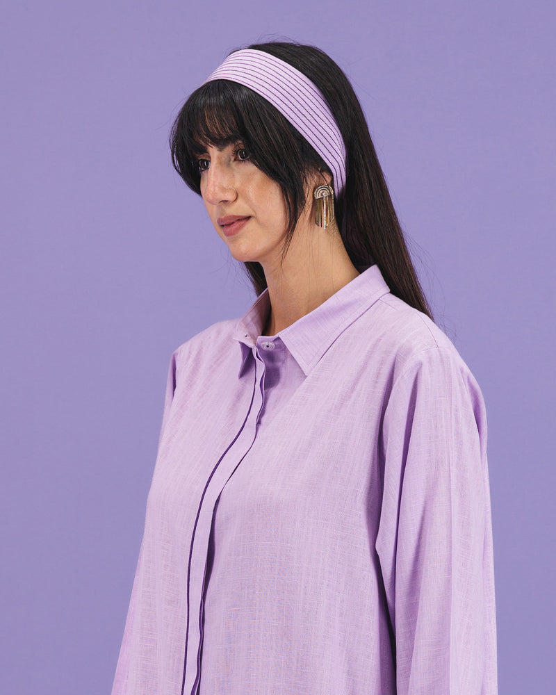 Button down Linen Dress | Lilac